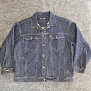 VTG Pelle Pelle Marc Buchanan Denim Jacket Mens XL Blue Jean Trucker Hip Hop Rap